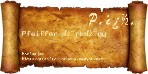 Pfeiffer Örkény névjegykártya